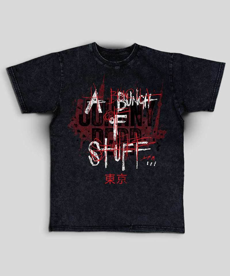 A Bunch Of Stuff Tokyo - Ripped Mineral Wash T-Shirt